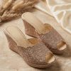 cherbile-embroidered-wedge-mules-pink-lifestyle-snp3345 Cherbile Embroidered Wedge Mules Pink - lifestyle
