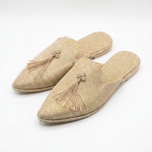 Cherbile Pointed-Toe Embellished Mules Bronze - packshot fond blanc
