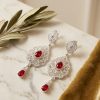 Elegant Drop Earrings Bordeaux - lifestyle