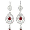 Elegant Drop Earrings Bordeaux - packshot fond blanc