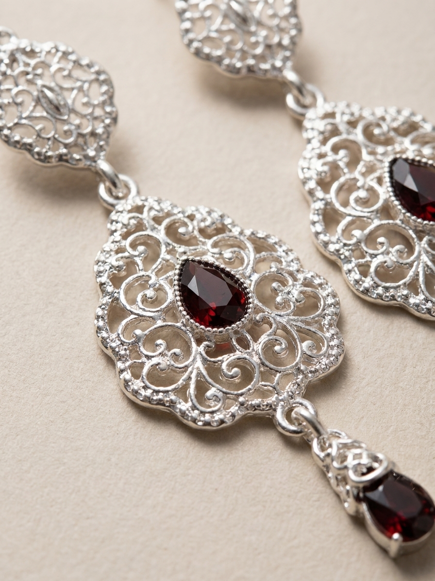 Elegant Drop Earrings Nude (Dark) - zoom detail