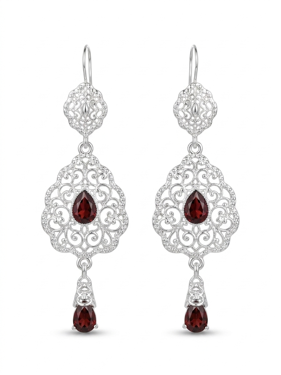 Elegant Drop Earrings Nude (Dark) - packshot fond blanc