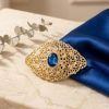 Elegant Filigree Brooch Baby blue - lifestyle