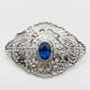 Elegant Filigree Brooch Baby blue - packshot fond blanc