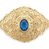 Elegant Filigree Brooch Baby blue - packshot fond blanc
