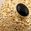 Elegant Filigree Brooch Black - zoom detail