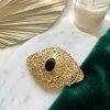 Elegant Filigree Brooch Black - lifestyle