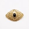 Elegant Filigree Brooch Black - packshot fond blanc