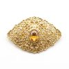 Elegant Filigree Brooch Champagne - packshot fond blanc