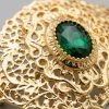 Elegant Filigree Brooch Green - zoom detail
