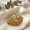 Elegant Filigree Brooch Pink - lifestyle