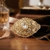 Elegant Filigree Brooch White - lifestyle