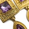 Elegant Filigree Drop Earrings Lilac - zoom detail
