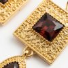 Elegant Filigree Drop Earrings Nude (Dark) - zoom detail