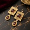 Elegant Filigree Drop Earrings Nude (Dark) - lifestyle