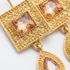 Elegant Filigree Drop Earrings Nude - zoom detail