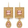 Elegant Filigree Drop Earrings Nude - packshot fond blanc