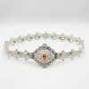 Elegant Filigree Statement Belt Nude - packshot fond blanc