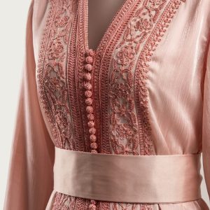 Embroidered Organza Lebsa Baby Pink - zoom detail