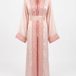 Embroidered Organza Lebsa Baby Pink - packshot fond blanc
