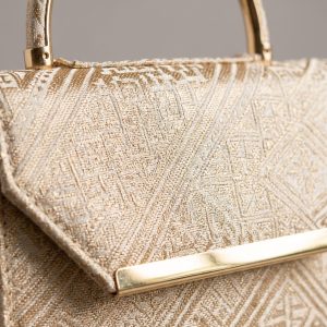 Embroidered Style Handbag Bronze - zoom detail