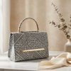 Embroidered Style Handbag Silver - lifestyle