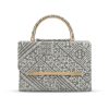 Embroidered Style Handbag Silver - packshot fond blanc
