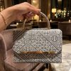 Embroidered Style Handbag Silver - vue portee