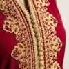 Fatema Caftan Bordeaux - zoom detail
