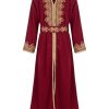 Fatema Caftan Bordeaux - packshot fond blanc