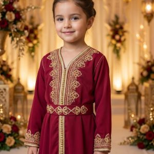 Fatema Caftan Bordeaux - vue portee