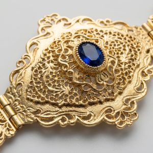 Elegant Filigree Statement Belt Blue - zoom detail