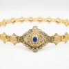 Elegant Filigree Statement Belt Blue - packshot fond blanc