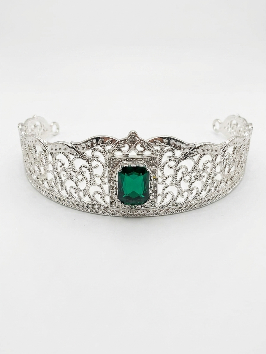 Majestic Filigree Tiara Green - packshot fond blanc