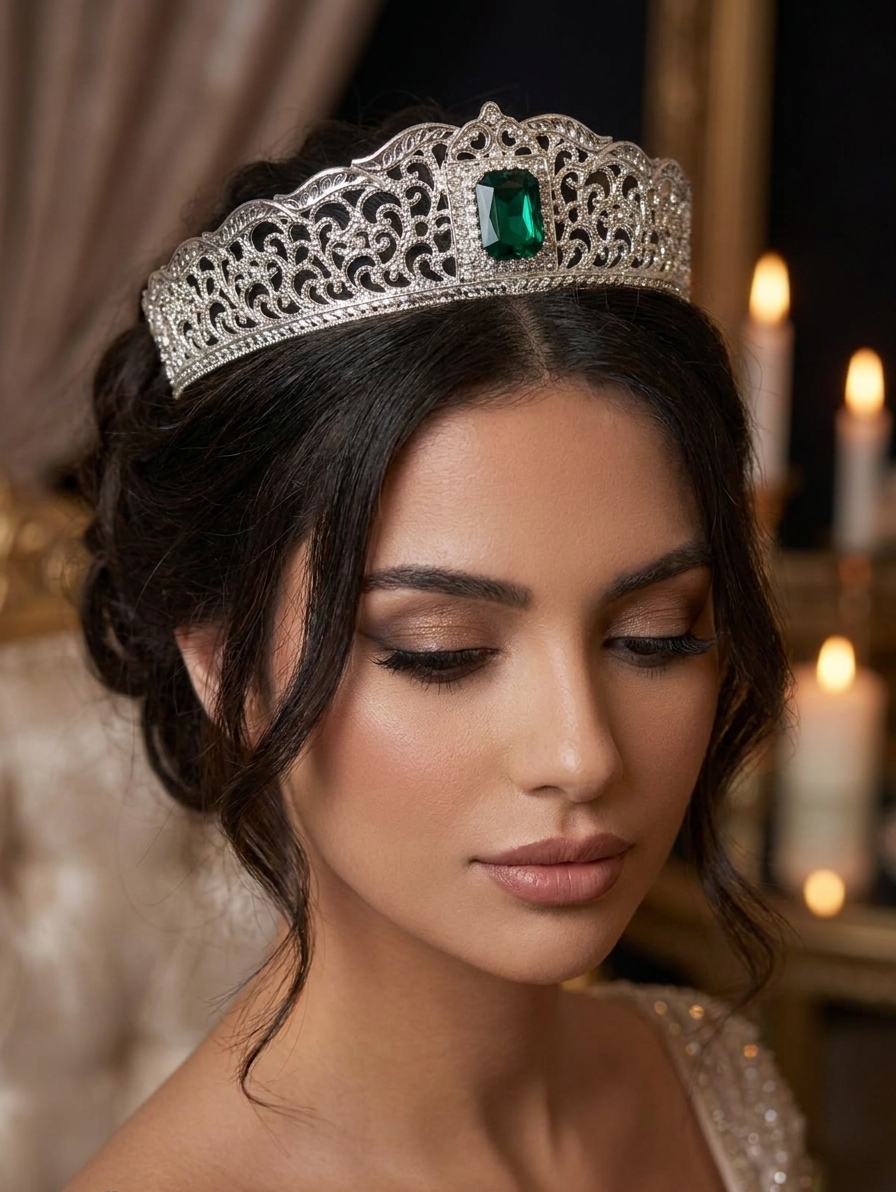 Majestic Filigree Tiara Green - vue portee