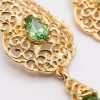 ornate-chandelier-earrings-almond-green-detail-snp2091 Ornate Chandelier Earrings Almond Green - zoom detail