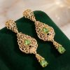 ornate-chandelier-earrings-almond-green-lifestyle-snp2093 Ornate Chandelier Earrings Almond Green - lifestyle