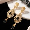 ornate-chandelier-earrings-black-lifestyle-snp2122 Ornate Chandelier Earrings Black - lifestyle