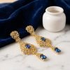ornate-chandelier-earrings-blue-lifestyle-snp2114 Ornate Chandelier Earrings Blue - lifestyle