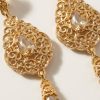ornate-chandelier-earrings-gold-taupe-detail-snp2087 Ornate Chandelier Earrings Gold/Taupe - zoom detail