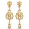 ornate-chandelier-earrings-gold-taupe-packshot-snp2086 Ornate Chandelier Earrings Gold/Taupe - packshot fond blanc