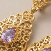 ornate-chandelier-earrings-lilac-detail-snp2107 Ornate Chandelier Earrings Lilac - zoom detail