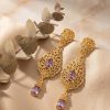 ornate-chandelier-earrings-lilac-lifestyle-snp2109 Ornate Chandelier Earrings Lilac - lifestyle