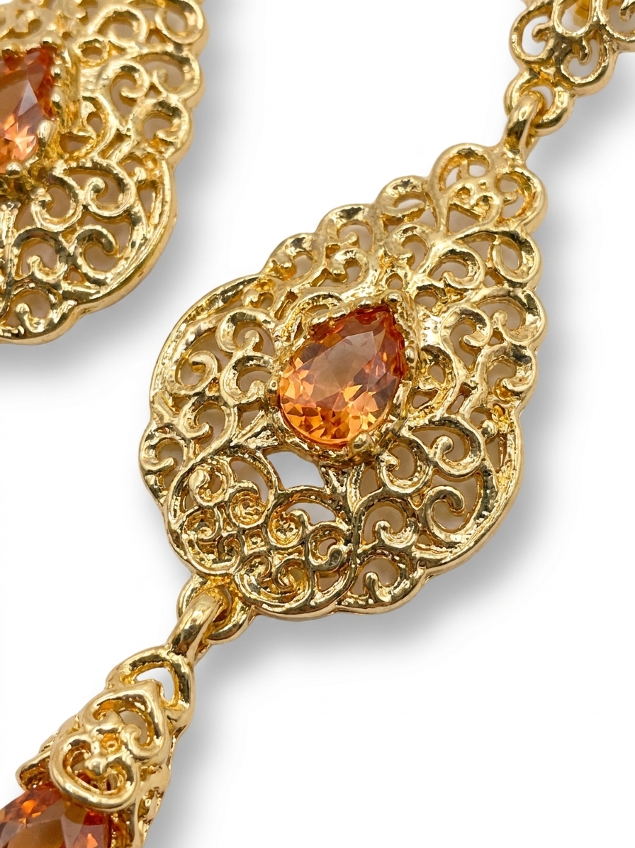 ornate-chandelier-earrings-nude-detail-snp2099 Ornate Chandelier Earrings Nude - zoom detail