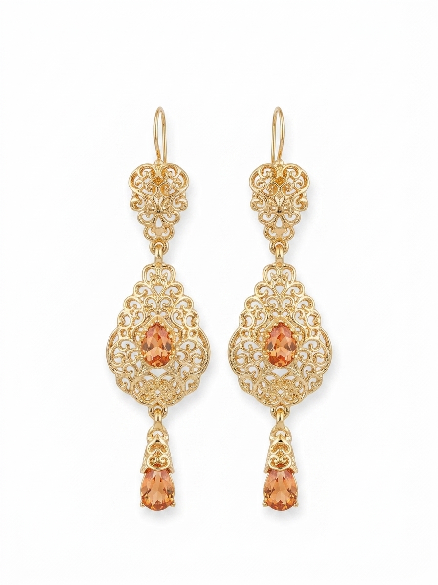 ornate-chandelier-earrings-nude-packshot-snp2098 Ornate Chandelier Earrings Nude - packshot fond blanc