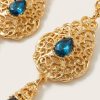 ornate-chandelier-earrings-petrol-blue-detail-snp2103 Ornate Chandelier Earrings Petrol Blue - zoom detail