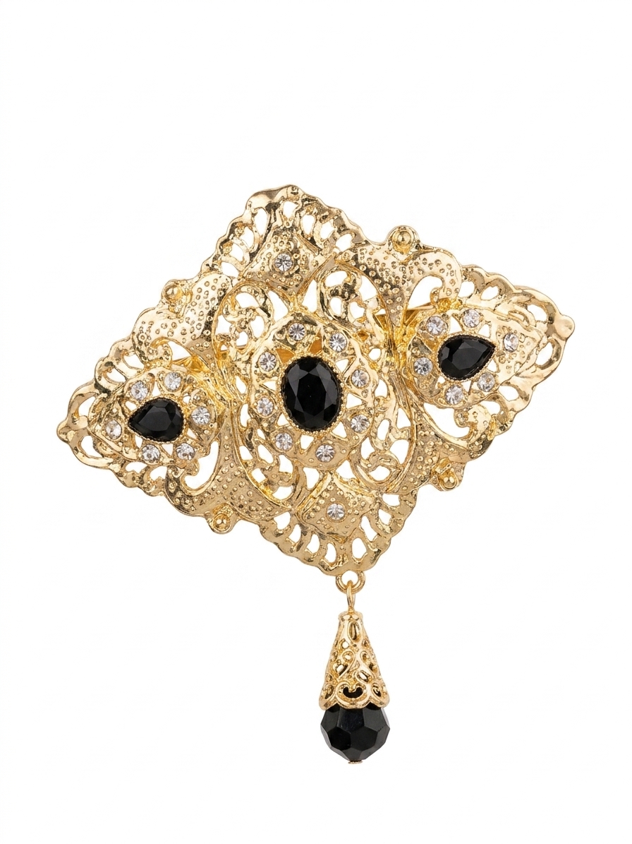 ornate-filigree-statement-brooch-black-packshot-snp2162 Ornate Filigree Statement Brooch Black - packshot fond blanc