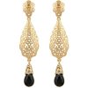Articulated Filigree Statement Earrings Black - packshot fond blanc