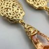 Ornate Filigree Teardrop Dangle Earrings Nude - zoom detail