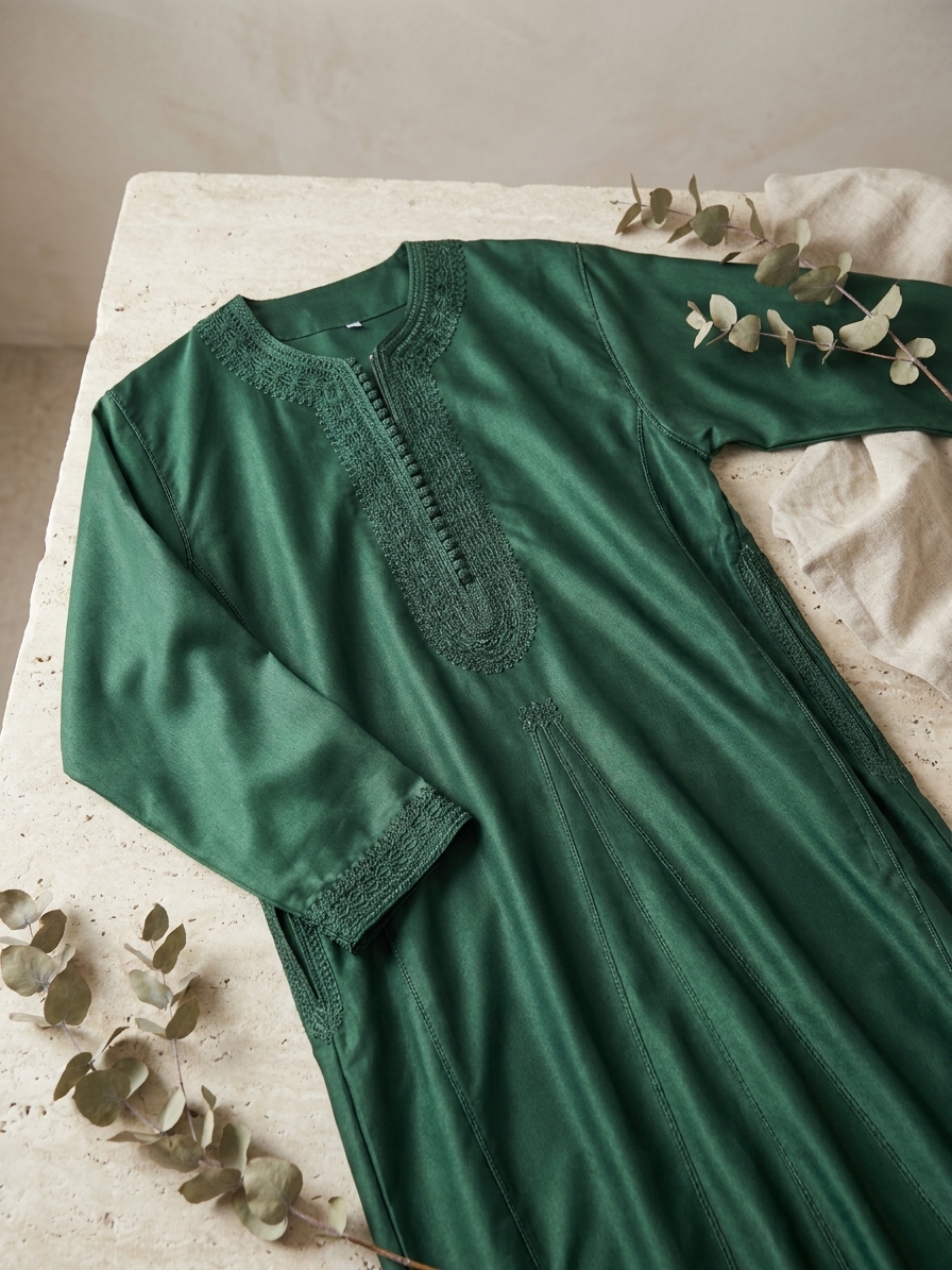 traditional-sharga-gandoura-forest-green-lifestyle-snp1867 Traditional Sharga Gandoura Forest Green - lifestyle
